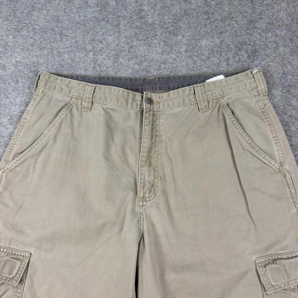 Wrangler Cargo Pants Mens 36x30 Tan Khaki Cowboy Utility Workwear Baggy Wide Leg